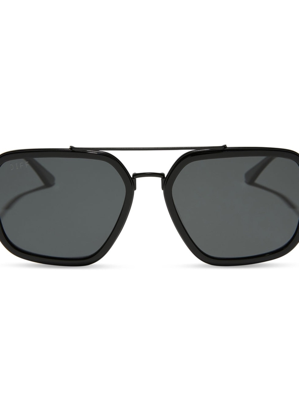 Diff Eyewear Black ‘Jordan’ Aviator Sunglasses with Dark Gray Lenses